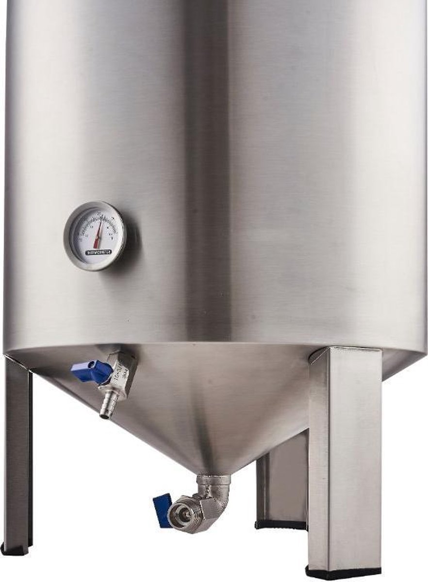 Cuve de fermentation EasyBrew 60 L-fond conique-2 robinets-couvercle pour  houblonnage