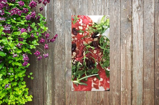 Carpaccio tranché finement au parmesan et roquette affiche de jardin 30x60 cm - petit - Toile de jardin / Toile d'extérieur / Peintures d'extérieur (décoration de jardin)