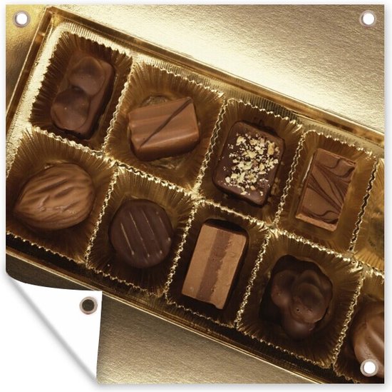 Bonbondoosjes Klepje Bruin Venster 4 Bonbons 10x10x4cm 10stuks P 100008567