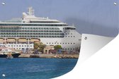 Tuinposter - Tuindoek - Tuinposters buiten - Een cruiseschip bij de Griekse haven Rhodos - 120x80 cm - Tuin
