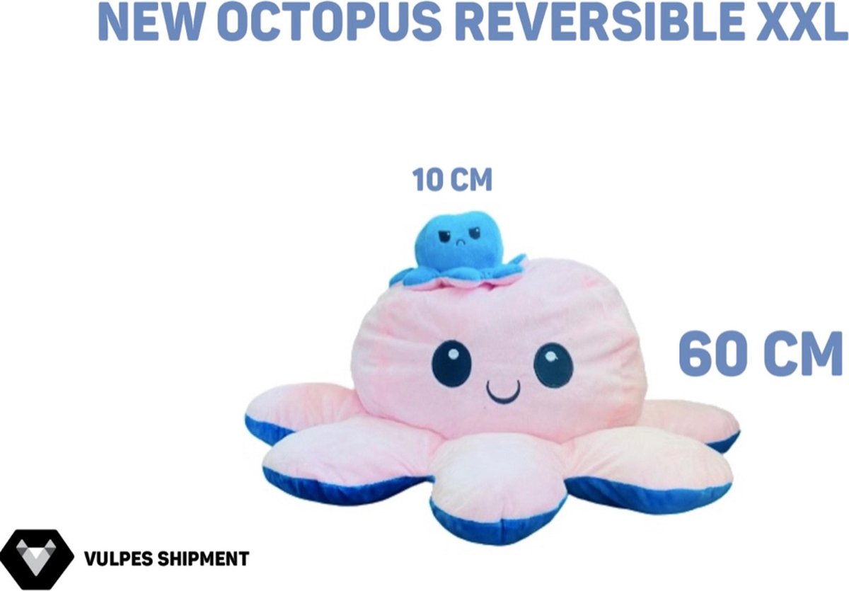 Mood octopus - XXL octopus - 60cm - Mood Octopus knuffel Groot - Knuffel -  Mood... | bol.com
