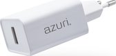 Azuri 100-240V home charger - 1 USB port  - 2.4Amp - wit