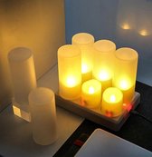 Reatic - Led Oplaadbare Waxinelichtjes - Realistische Kaarsen - 3D Wax Kaarsen - Bewegende Vlam - Afstandsbediening