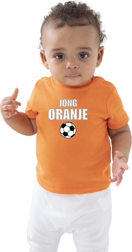 Oranje fan t-shirt voor baby/ peuters - jong oranje - Holland / Nederland supporter - EK/ WK shirt / outfit 0-3 mnd