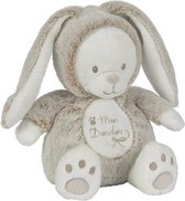 Super zachte Knuffel BUNNY 'Mon Doudou' / Mijn eerste zachte knuffel - Kraamcadeau - Wit / Beige - Pluche - 14 x 21 cm