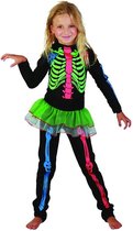 "Gekleurde skeletten outfit voor meisjes  - Kinderkostuums - 152/158"