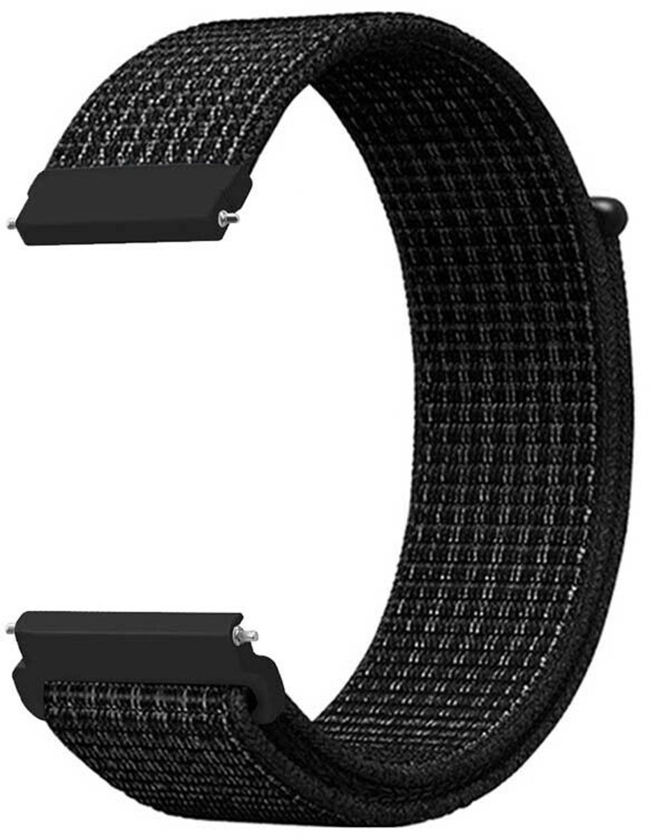 geschikt voor Huawei Watch GT nylon band - zwart - 46mm