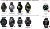 Strap-it® Samsung Galaxy Watch siliconen / leren bandje 45mm / 46mm - zwart/bruin + glazen screen protector