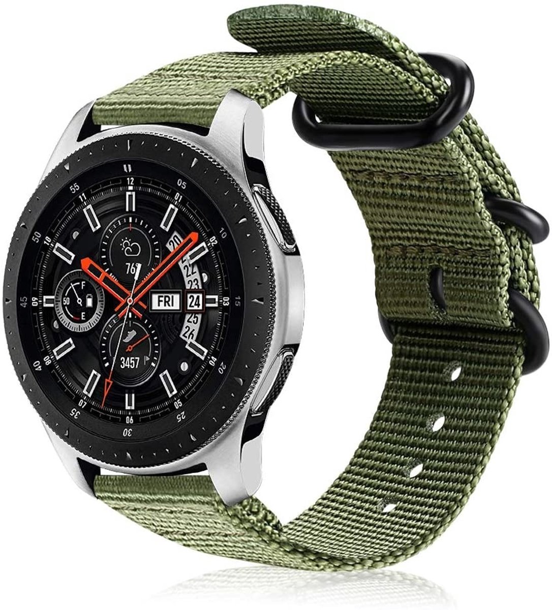 Samsung Galaxy Watch nylon gesp band - groen - 45mm / 46mm