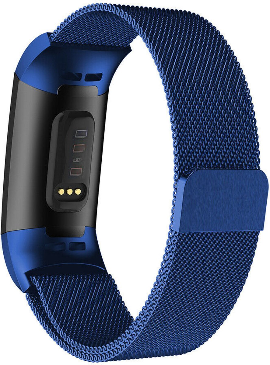 geschikt voor Fitbit geschikt voor Fitbit Charge 4 Milanese band - blauw - Large