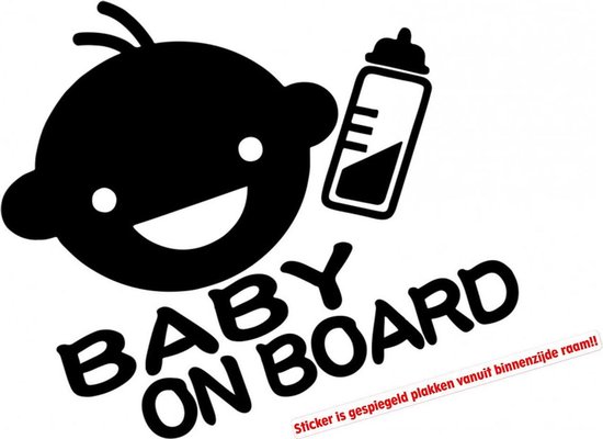 Stickerloods Baby On Board Sticker -autodecal- autoraamsticker-Wit | bol