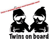 Stickerloods Twins on Board autosticker -auto sticker- Raamsticker- 15x12cm