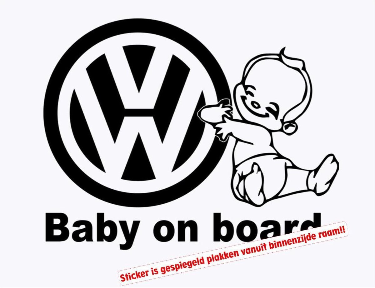 Stickerloods Volkswagen Baby on Board raamsticker- autoraamsticker-