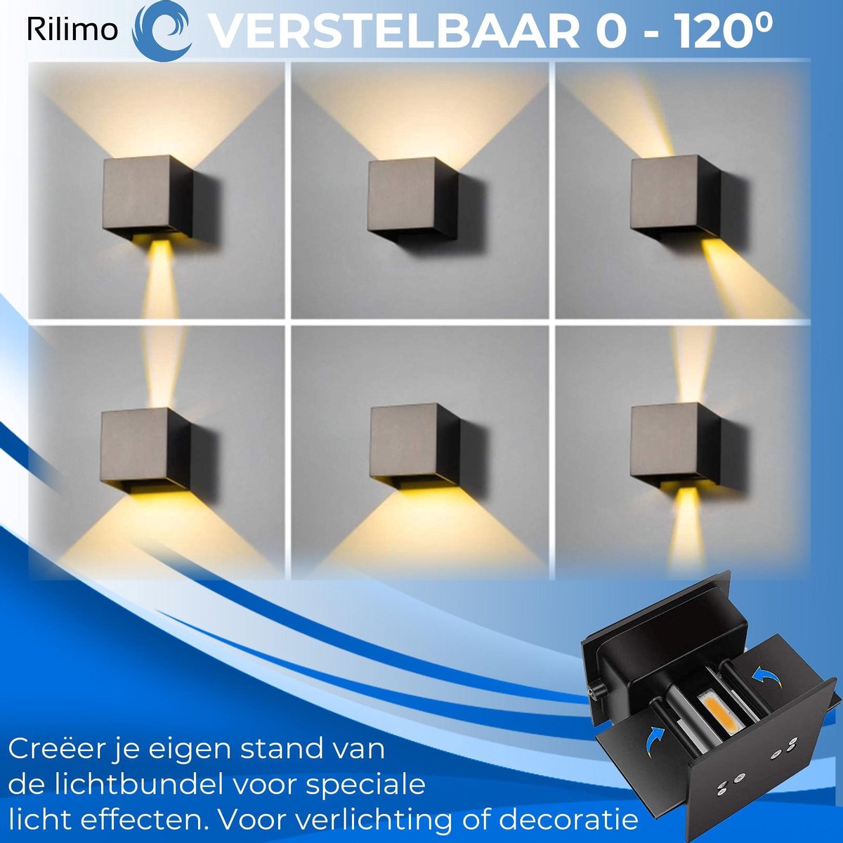 Buitenlamp Kubus Lamp Met Dag Nacht Sensor Wandlamp Buitenverlichting Muurlamp...