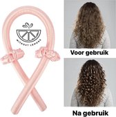 Without Lemons Heatless curls ROZE |Heatless Haarkruller | haarkruller met haarklem en twee scrunchies |Zijde haarkruller |Heatless curling ribbon silk | Musthave | Vrouwen |Cadeau |Gezonde haren |Trend |TikTok