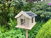 Vogelhuisje 20x15,5x15,5 cm - Huis en Tuin - Voliere - Vogel - Huisje - Staander 80cm