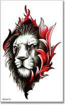 Tattoo angry tiger - plaktattoo - tijdelijke tattoo - 12 cm x 9 cm (L x B)