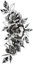 Tattoo clean rose - plaktattoo - tijdelijke tattoo - 21 cm x 11.4 cm (L x B)
