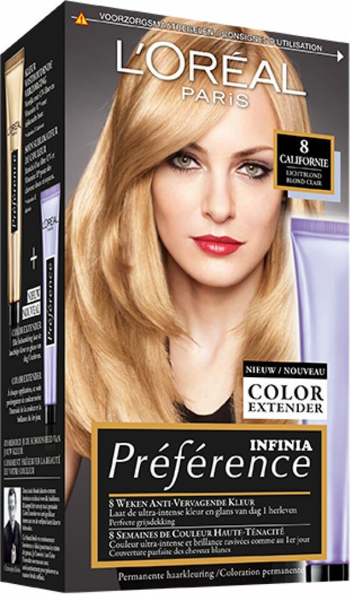 3x L'Oréal Preference Haarkleuring 08 California - Lichtblond