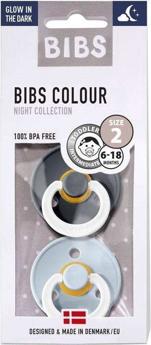 BiBS Colour Pacifier Glow in the Dark Stage 2 Fopspeen 6+ maanden