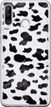 Huawei P30 Lite hoesje - Koeienprint - Siliconen - Soft Case Telefoonhoesje - Print - Zwart
