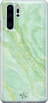 Huawei P30 Pro hoesje - Marmer Limegroen - Siliconen - Soft Case Telefoonhoesje - Marmer - Groen