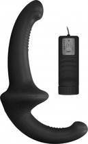 Vibrating Silicone Strapless Strapon - Black