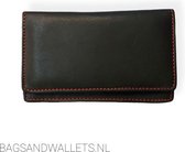 Dames Portemonnee - Harmonicamodel - Middelmaat - Linkshandig - Leer - Zwart - 9 Pasjes