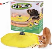 Cat's Meow - Kattenspeelgoed - Interactief - 4 Snelheden - Geel - Roterende Muisstaart - Gezondheid - Beweging