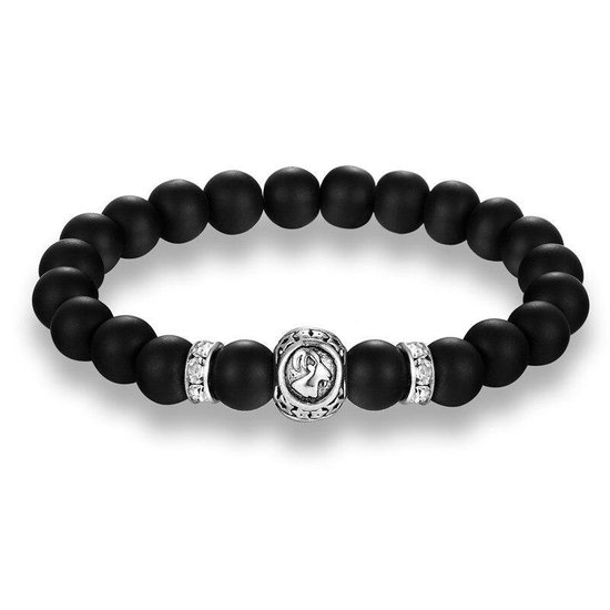 Steenbok / Capricorn Kralen Armband Heren Dames - Astrologie - Sterrenbeeld - Zwart - Armbanden - Cadeau voor Manen