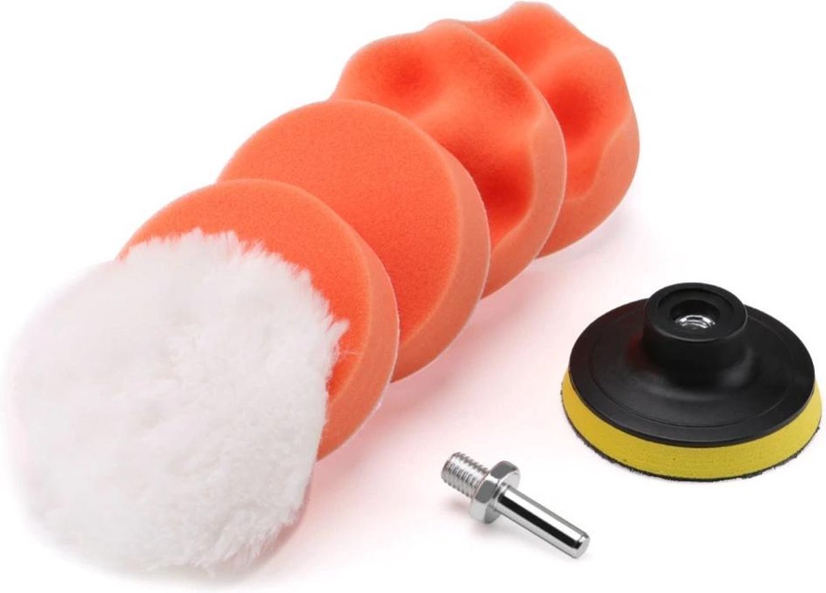 JeKa Trading - 6 Delige polijstschijven sets - Ø80MM - 5 Polijstschijven - 5 Polijstmachinepads - Set 6 Stuks