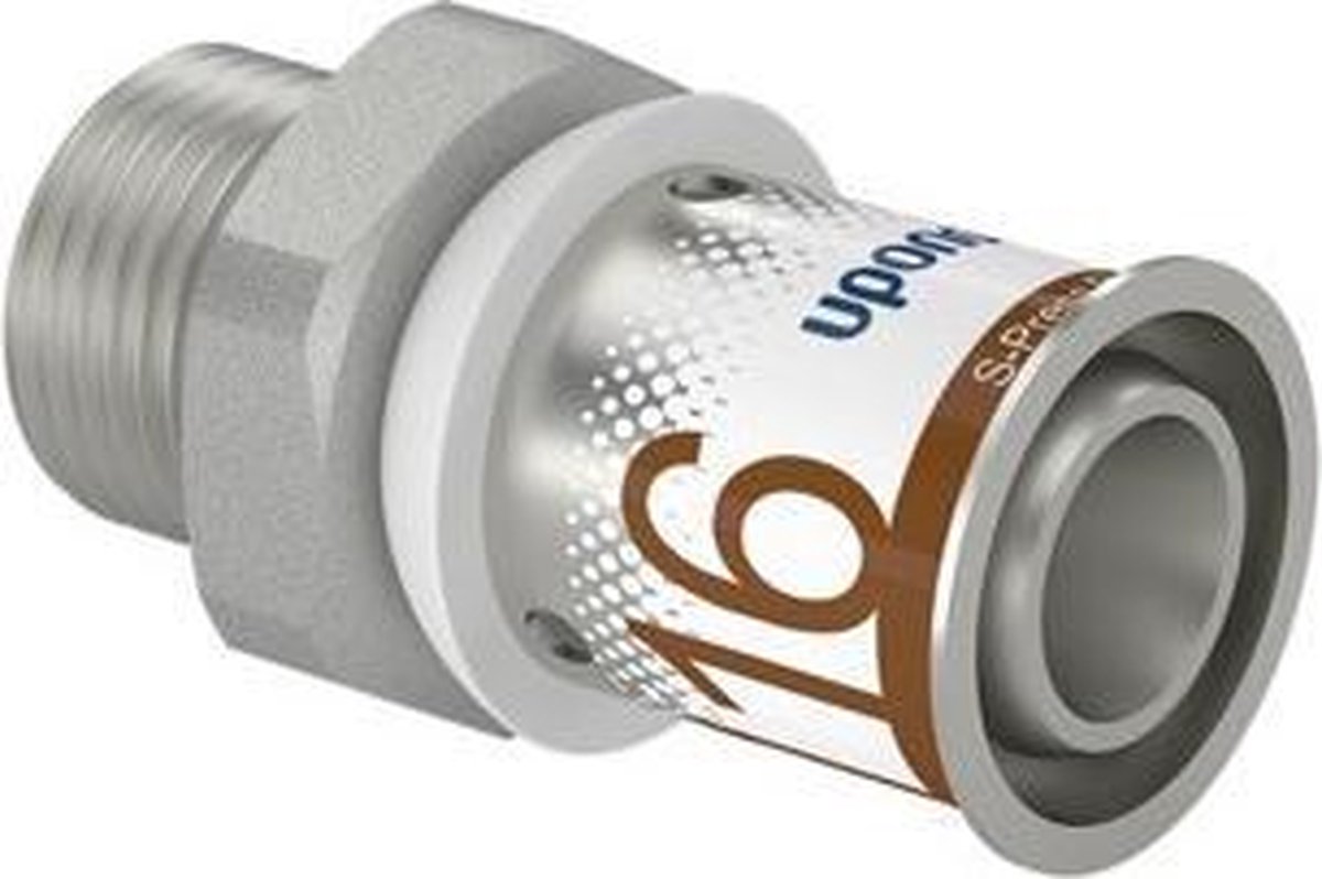 Uponor S-Press Plus draadkoppeling - buitendraad x pers - 3/8 x 16mm - messing - Kiwa