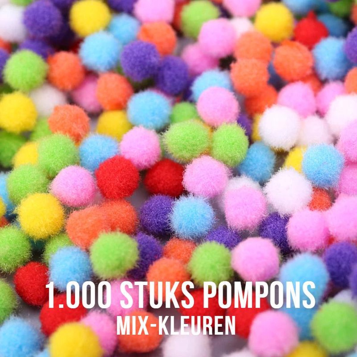 Allernieuwste 1000 STUKS Mini Pompons 1 cm - Kleur Knutsel Pompons - DHZ Creatief Handwerken Knutselen - DIY Pompoms- 1000 stuks 10mm