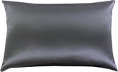 YOSMO - Zijden kussensloop - kleur antraciet - 66 cm x 51 cm - 100% Zijden - Moerbei