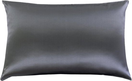 YOSMO - Zijden kussensloop - kleur antraciet - 66 cm x 51 cm - 100% Zijden - Moerbei - Premium Silk Pillowcase