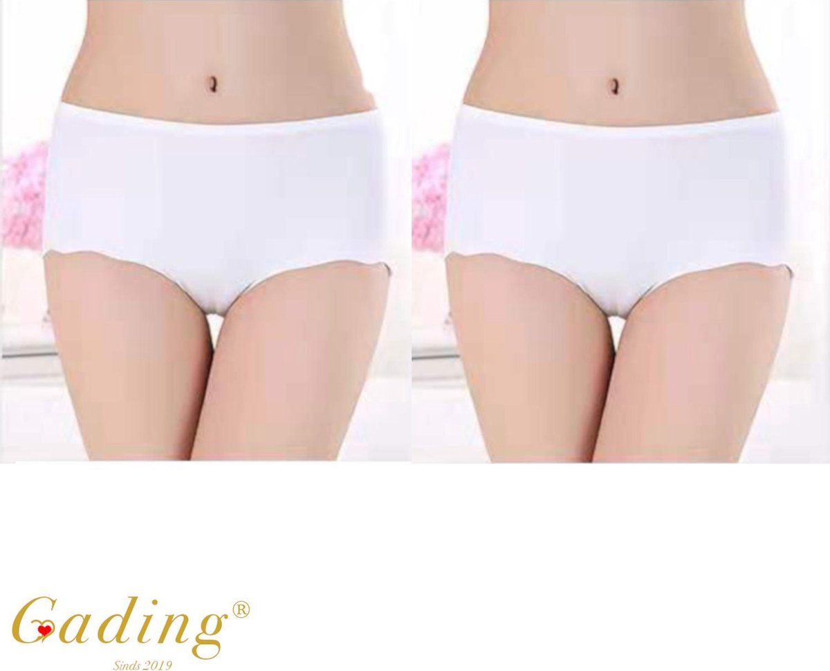 Gading® zomer ondergoed 2 PACK dames onderbroeken slip - wit - L