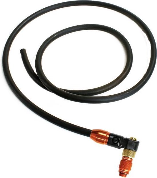 Lezyne ABS-1 Pro Cuck & Vloer HV Pomp Slang - Fietspomp slang - Pompslang - Fietspomp onderdelen - Presta & schrader ventiel aansluiting - Oranje/Zwart