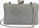 Fashionfanatics® Netro Crossbodytas Zilver - Steentjes - Druksluiting - Dames