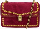 Fashionfanatics® Narni Crossbodytas Donkerrood - Druksluiting - Dames