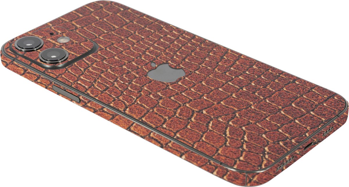 ScreenSafe Skin iPhone 12 Brown Caramel Snake met logo