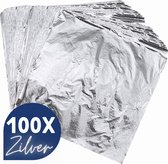 Glim® - Bladmetaal – 100 vellen - ZILVER - Imitatie bladgoud –  GROTE VELLEN >> 16*16cm - A-kwaliteit