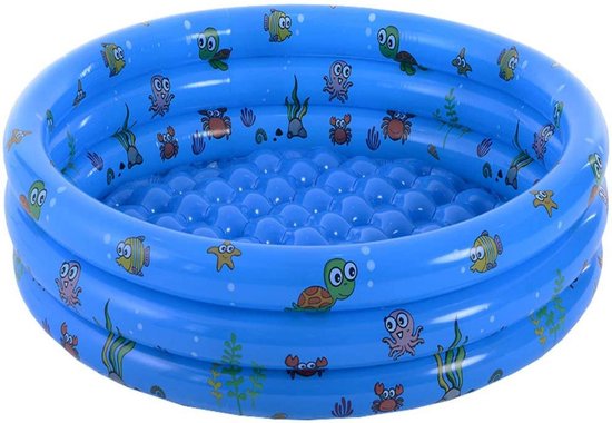Kinderzwembad met Opblaasbare Bodem - Incl. Reparatieset - Peuter Kinder Speelzwembad - 100 cm - Blauw