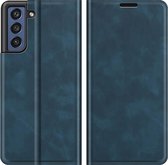 Cazy Samsung Galaxy S21 FE Hoesje Portemonnee Book Case Kunstleer - Blauw
