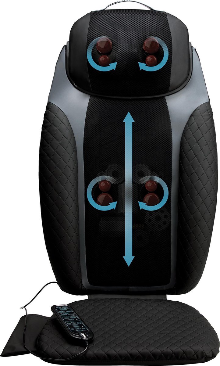 HoMedics Shiatsu 2 in 1 Massagekussen met Kalmerende Warmte - Rugmassage - Afneembare Draadloze Massagekussen - Met Afstandsbediening - MCS950HJ