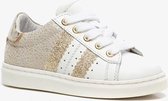 Groot leren meisjes sneakers met glitter - Wit - Maat 20 - Echt leer - Uitneembare zool