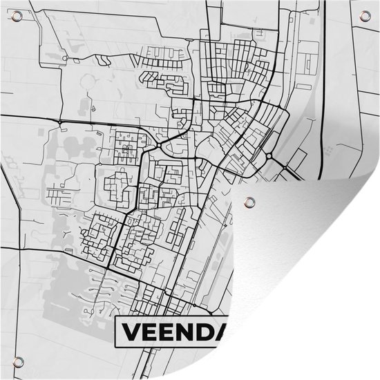 Carte Tissu Jardin - Veendam - Zwart - Wit - 100x100 cm