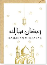 Islamitische Wenskaart: Ramadan Moebarak Goud