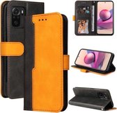 Voor Geschikt voor Xiaomi Redmi Note 10 5G / Poco M3 Pro Zakelijke stiksels-kleur Horizontale Flip PU lederen tas met houder & kaartsleuven & fotolijst (oranje)