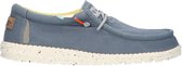 HEYDUDE Wally Washed Heren Instapper Blue Stone Yellow | Blauw | Canvas | Maat 41 | 111522134