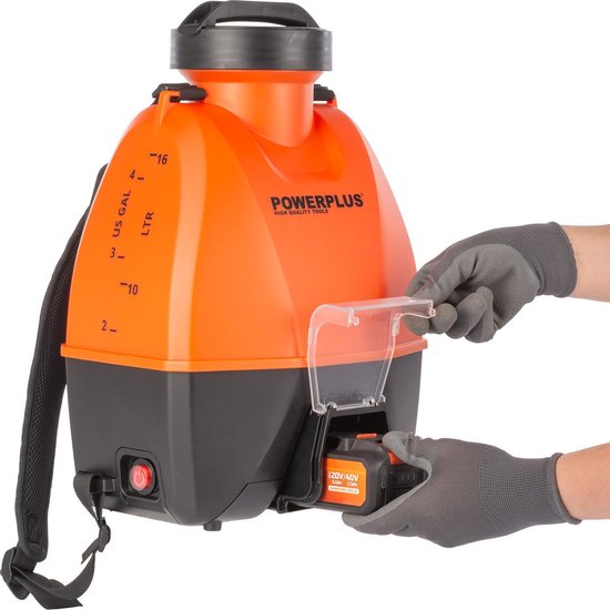 Dual Power Drukspuit op accu POWDPG80460 - 20 V Druksproeier met 6 bar druk en 90 l/hour debiet, 16 L capaciteit, zonder accu en lader, 4 spuitmonden inbegrepen, tuingereedschap van Merkloos	 — afbeelding 5
